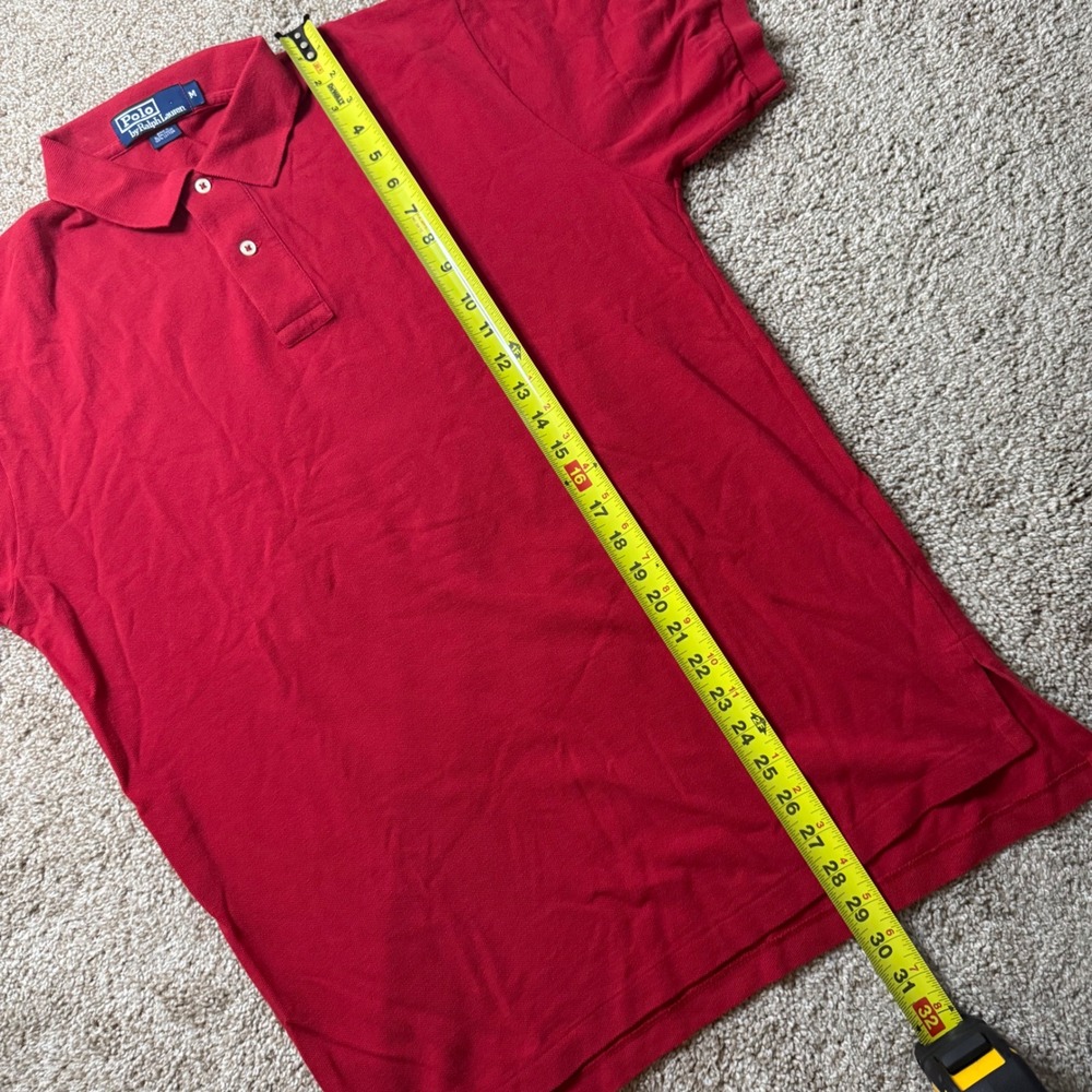 Polo Ralph Lauren Polo Shirt Mens Medium Red Short Sleeve Embroidered Pony Logo - Picture 5 of 6